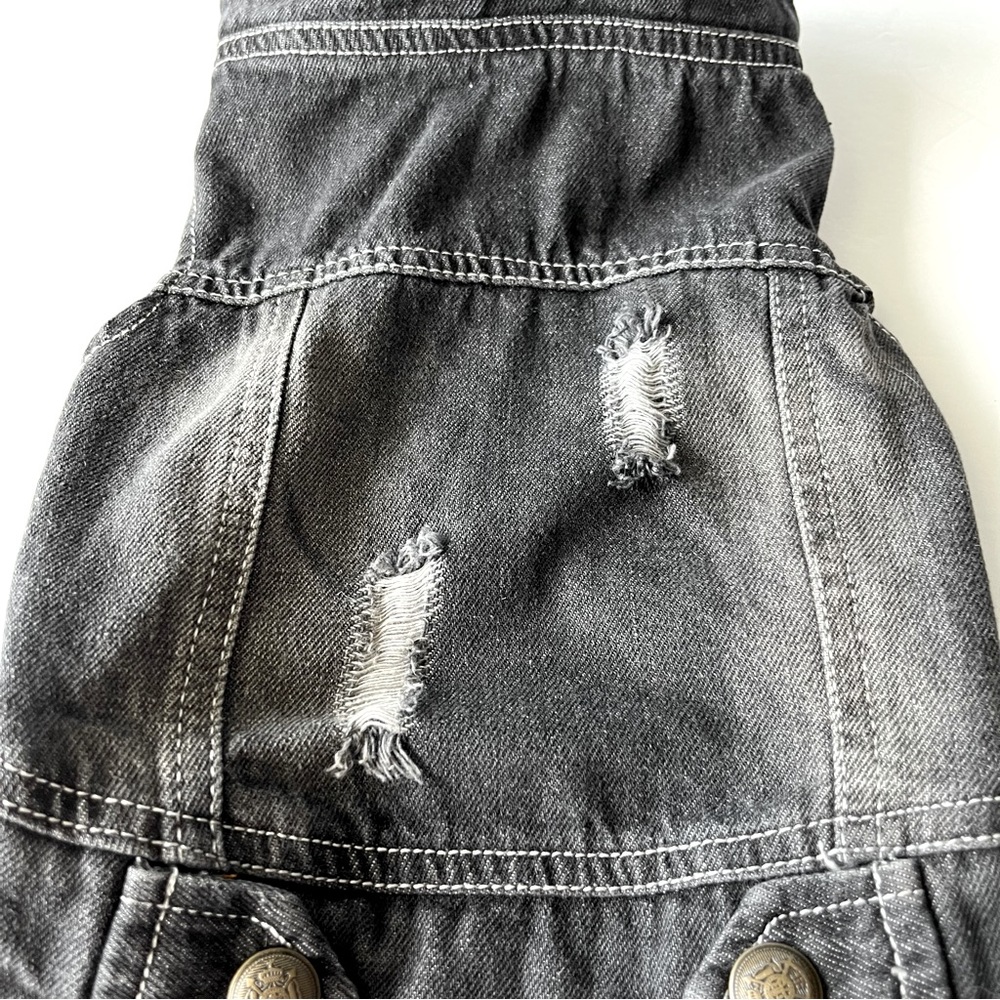 Bei Chong Black Distressed Denim Doggie Jacket Size S - Picture 7 of 8